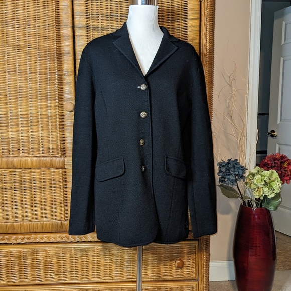 Ralph Lauren Black Knit Jacket LARGE